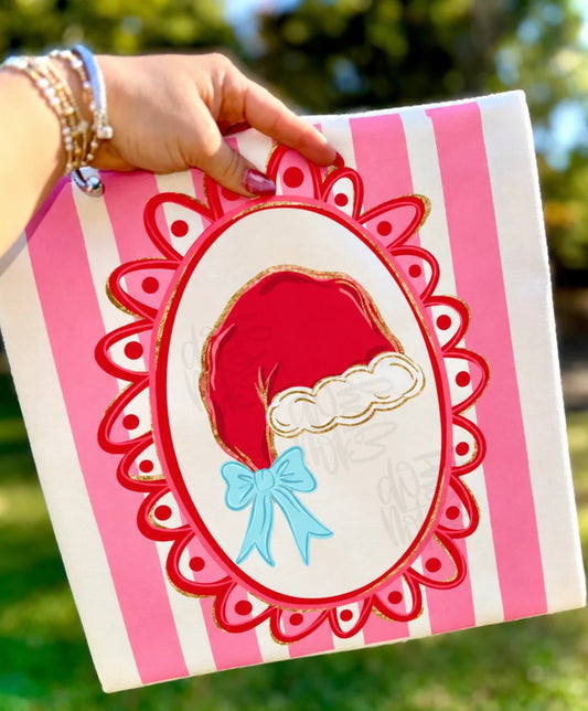 Santa hat DTF Transfer, Ready to Press Rustic Key Transfers
