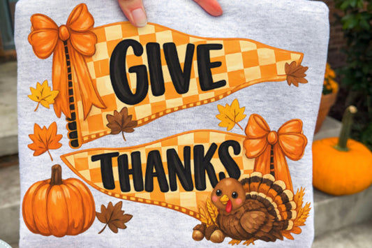 Give thanks  DTF Transfer, Ready to Press Rustic Key Transfers