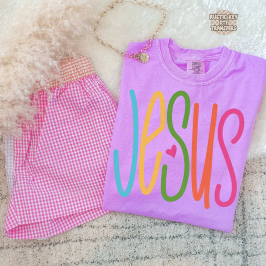 Jesus color DTF Transfer, Ready to Press