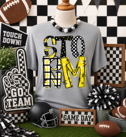 Game day yellow mascots DTF Transfer, Ready to Press Rustic Key Transfers