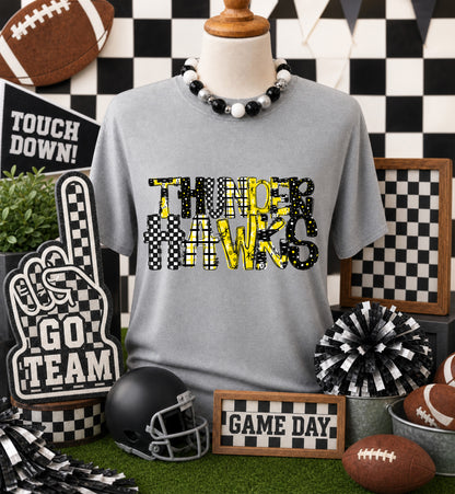 Game day yellow mascots DTF Transfer, Ready to Press Rustic Key Transfers