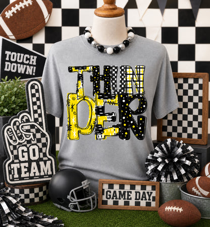 Game day yellow mascots DTF Transfer, Ready to Press Rustic Key Transfers