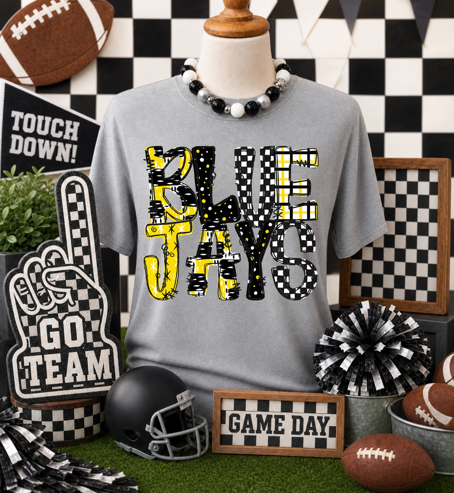 Game day yellow mascots DTF Transfer, Ready to Press Rustic Key Transfers