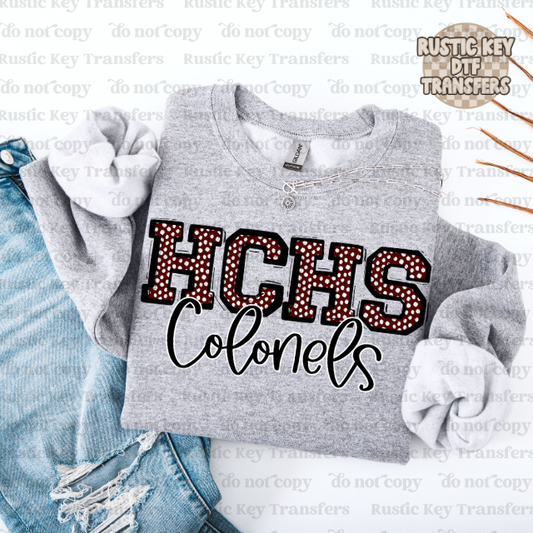 HCHS Colonels Dots DTF Transfer, Ready to Press