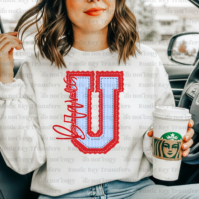 Union Braves seersucker DTF Transfer, Ready to Press