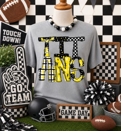 Game day yellow mascots DTF Transfer, Ready to Press Rustic Key Transfers
