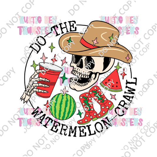 DO THE WATERMELON CRAWL SKULL DTF TRANSFER