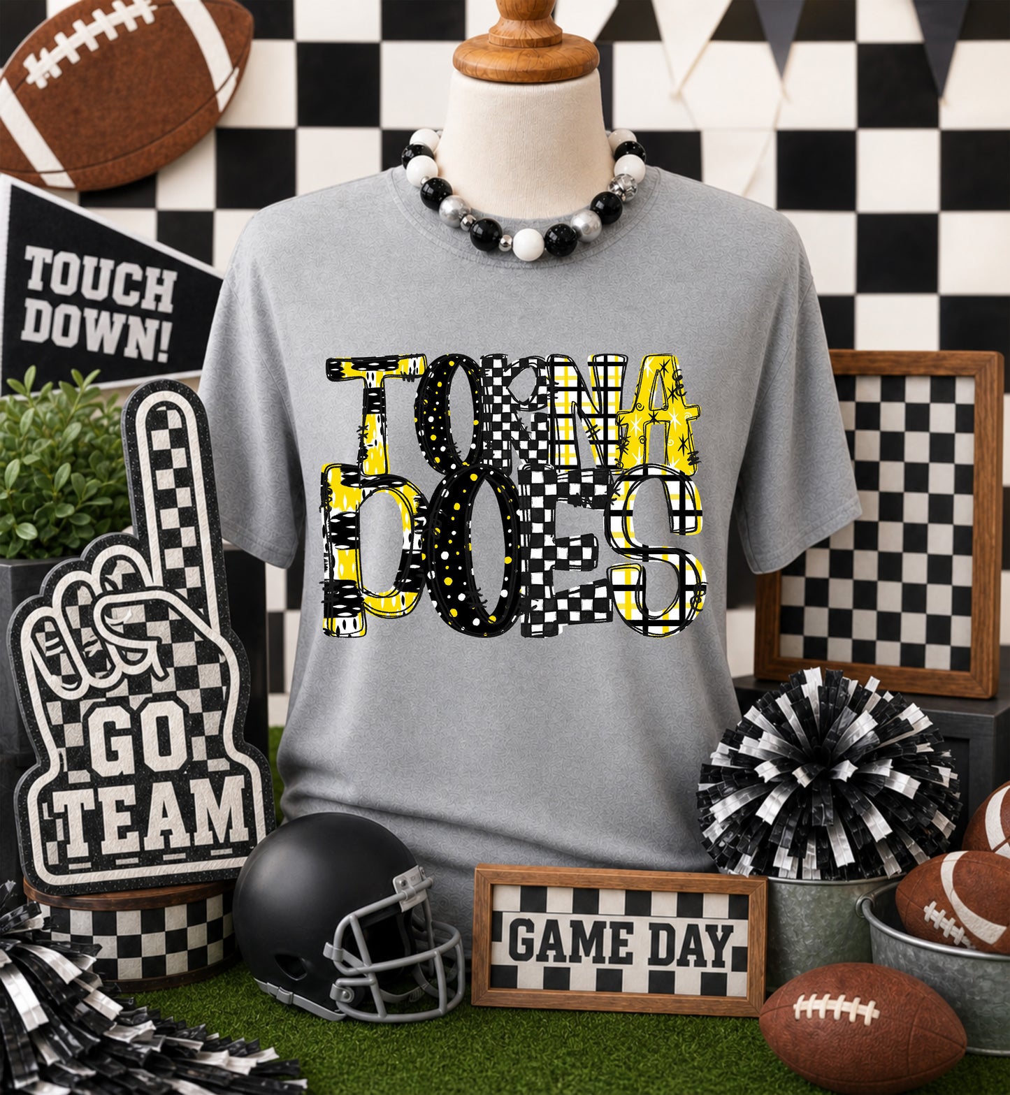 Game day yellow mascots DTF Transfer, Ready to Press Rustic Key Transfers