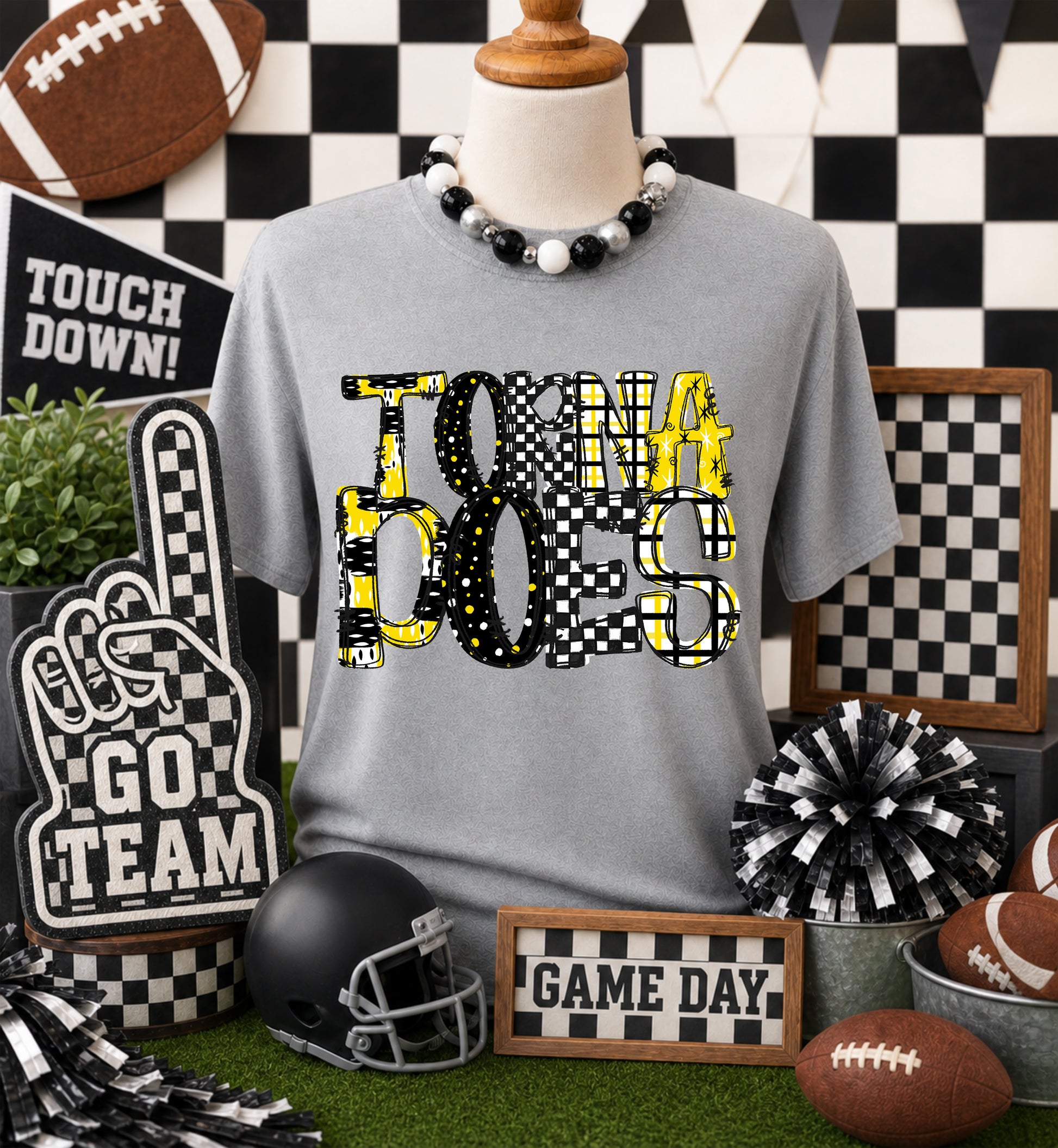 Game day yellow mascots DTF Transfer, Ready to Press Rustic Key Transfers