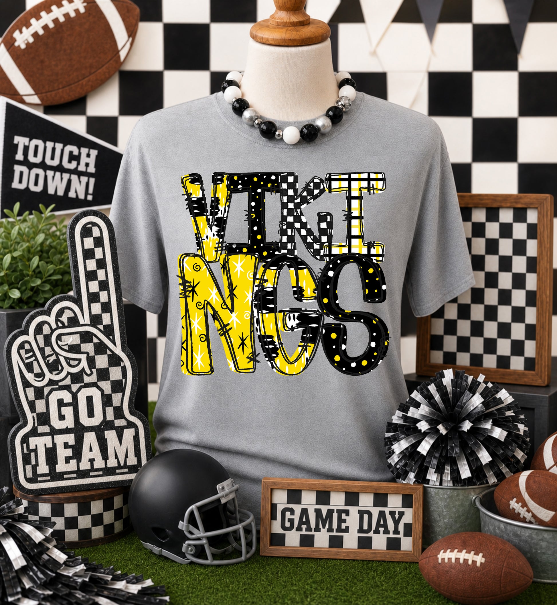 Game day yellow mascots DTF Transfer, Ready to Press Rustic Key Transfers