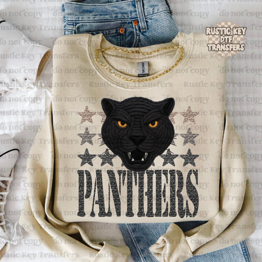 Panthers yarn mascot DTF Transfer, Ready to Press