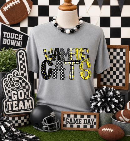 Game day yellow mascots DTF Transfer, Ready to Press Rustic Key Transfers