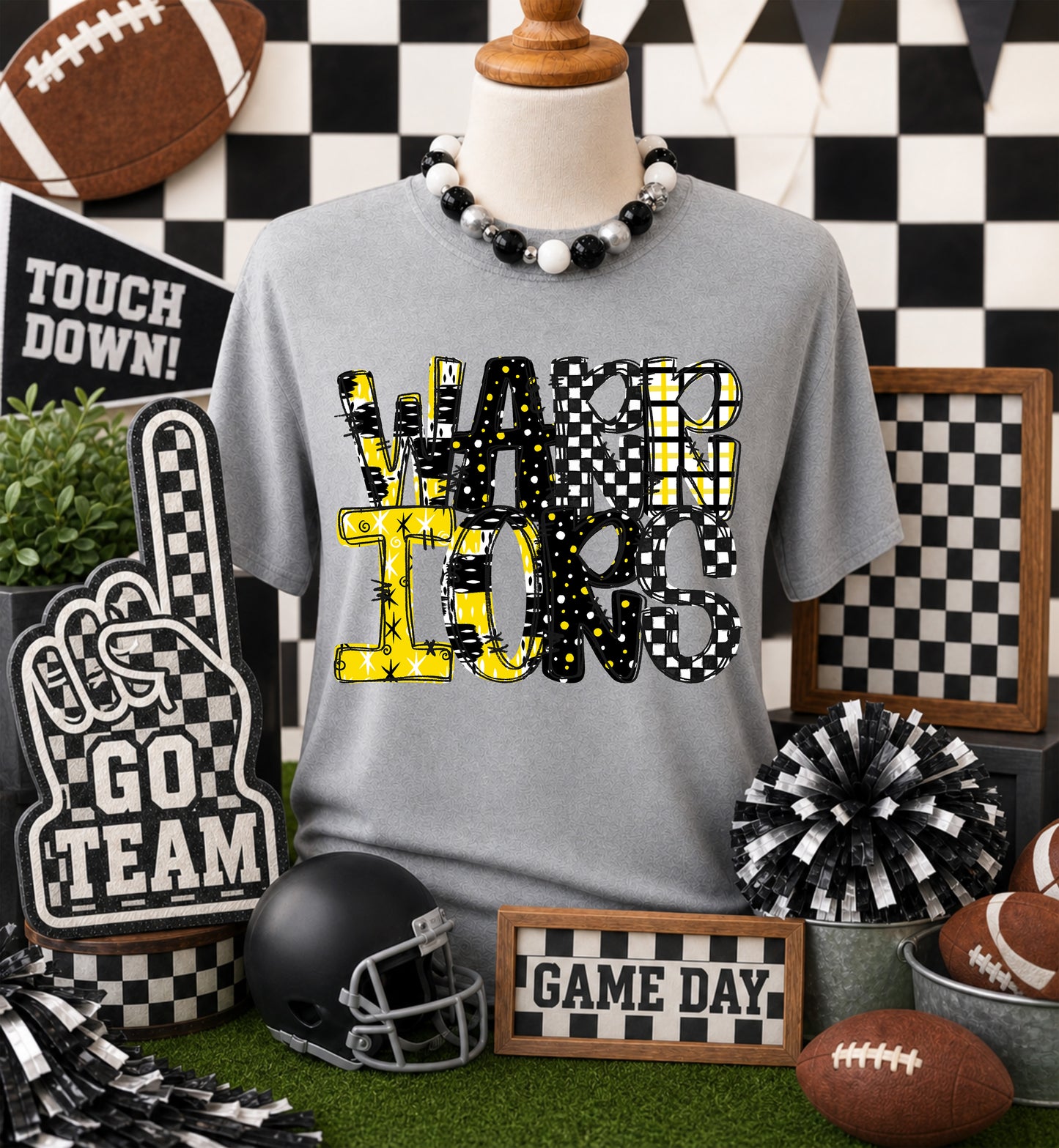 Game day yellow mascots DTF Transfer, Ready to Press Rustic Key Transfers