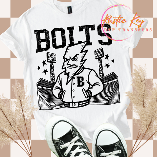 Bolts Letterman mascot DTF TRANSFER
