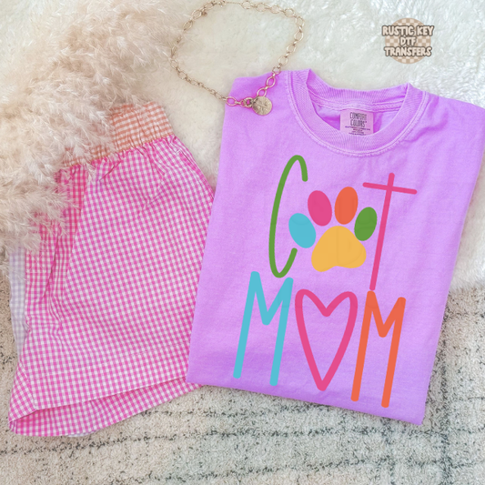 Cat mom DTF Transfer, Ready to Press