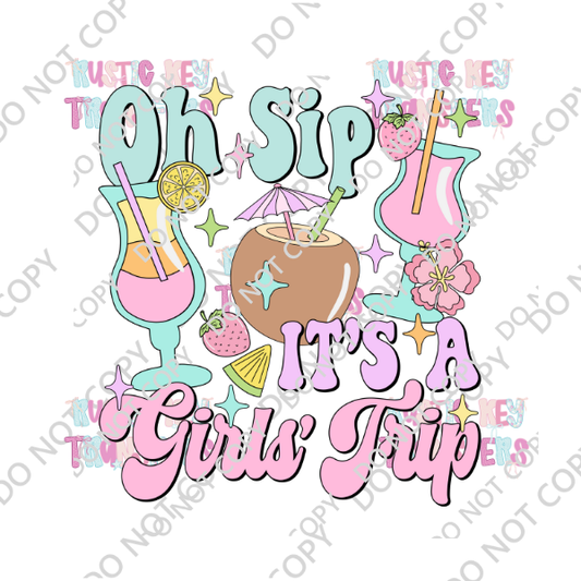 OH SIP IT'S A GIRLS TRIP DTF TRANSFER
