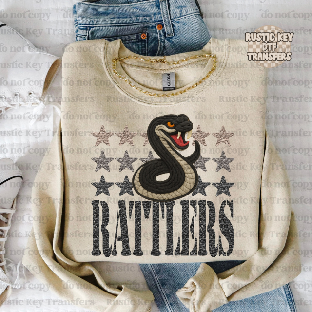 Rattlers yarn mascot DTF Transfer, Ready to Press