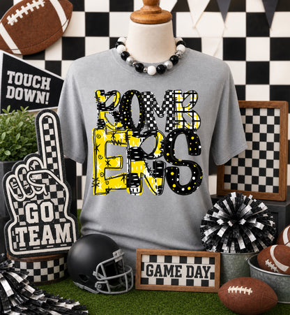 Game day yellow mascots DTF Transfer, Ready to Press Rustic Key Transfers