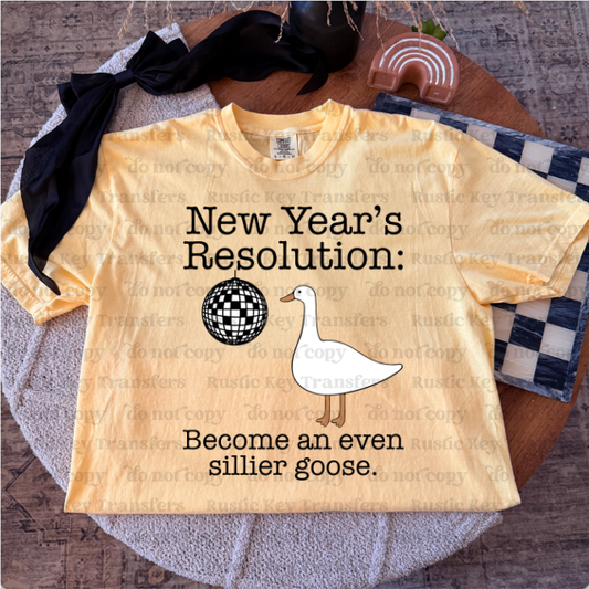 New Year's Resolution DTF Transfer, Ready to Press