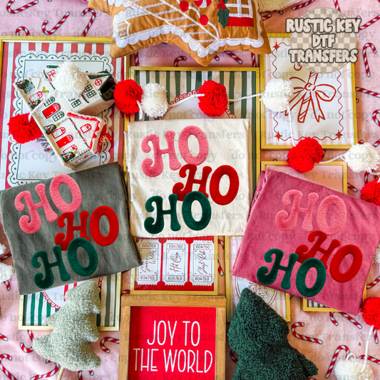 HO HO HO DTF Transfer, Ready to Press