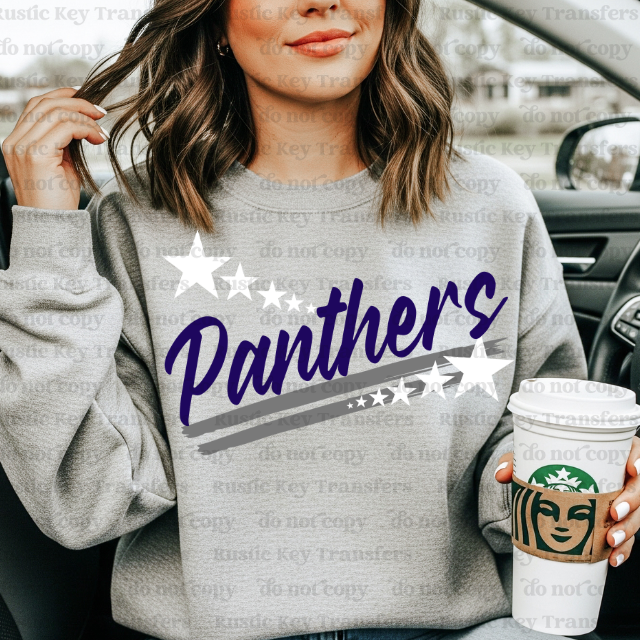 Panthers Spirit stars mascot DTF Transfer, Ready to Press