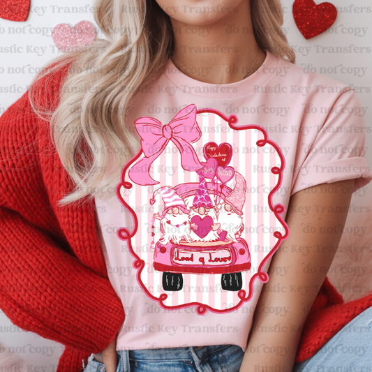gnome valentines day DTF Transfer, Ready to Press