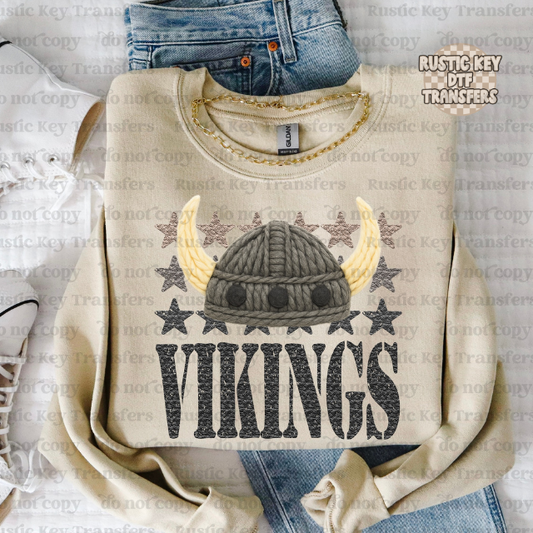 Vikings yarn mascot DTF Transfer, Ready to Press