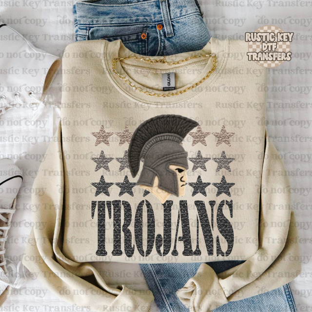 Trojans yarn mascot DTF Transfer, Ready to Press