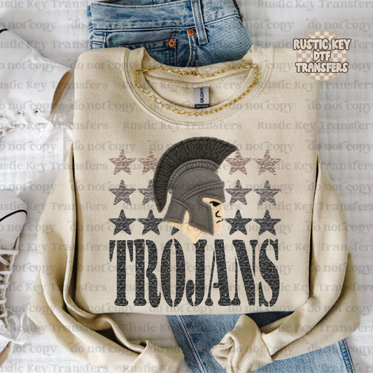 Trojans yarn mascot DTF Transfer, Ready to Press