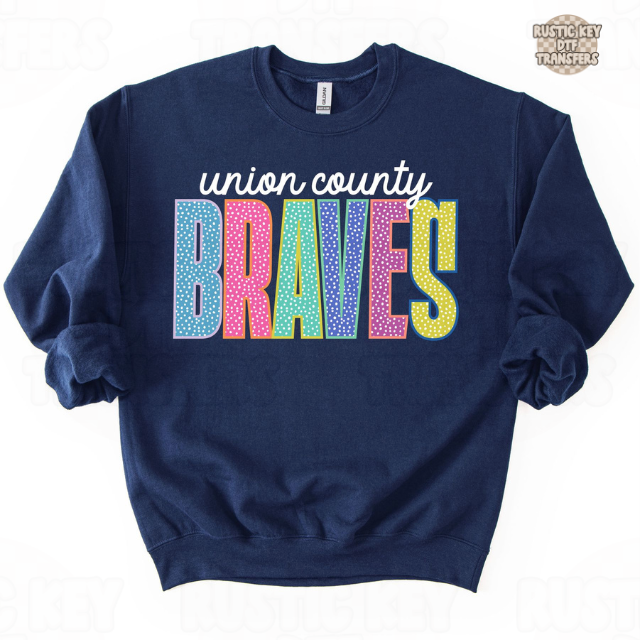 Union county braves DTF Transfer, Ready to Press