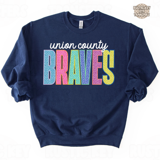 Union county braves DTF Transfer, Ready to Press