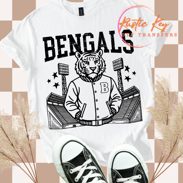 Bengals Letterman mascot DTF TRANSFER