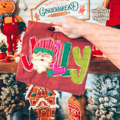 Jolly santa DTF Transfer, Ready to Press