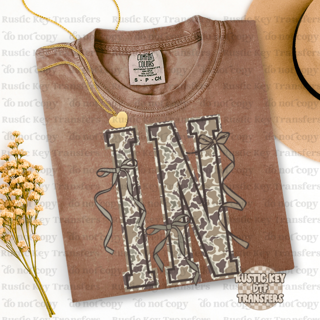 IN camo DTF Transfer, Ready to Press – Rustic Key Transfers