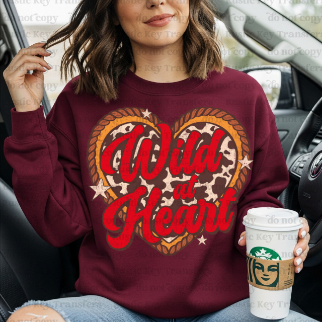 Wild at heart DTF Transfer, Ready to Press