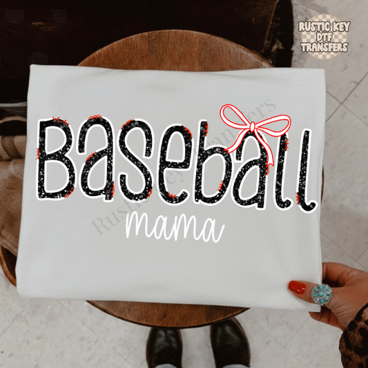 Baseball Mama DTF Transfer, Ready to Press