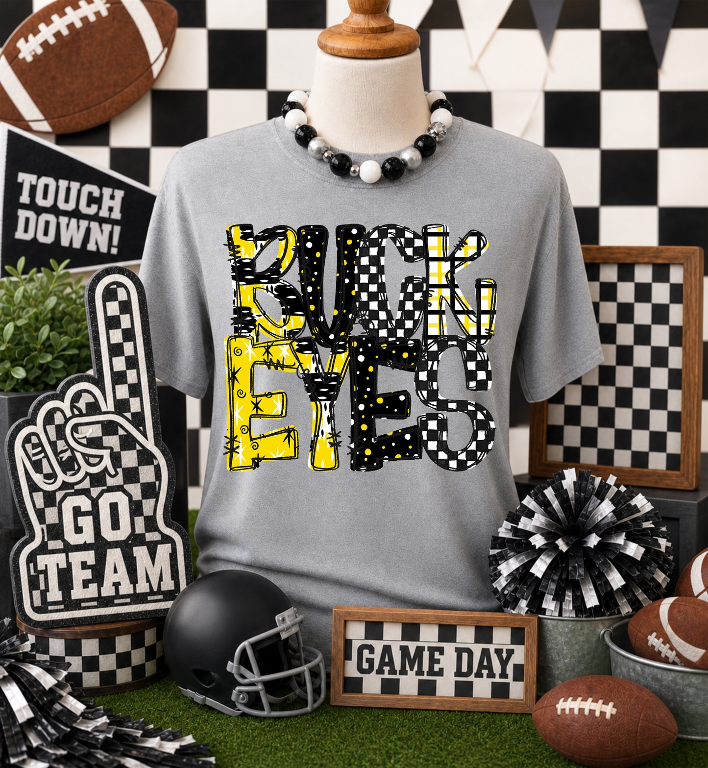 Game day yellow mascots DTF Transfer, Ready to Press Rustic Key Transfers