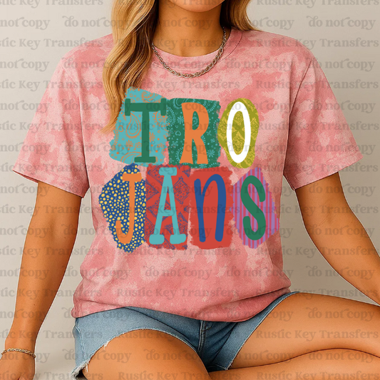 Trojans DTF Transfer, Ready to Press