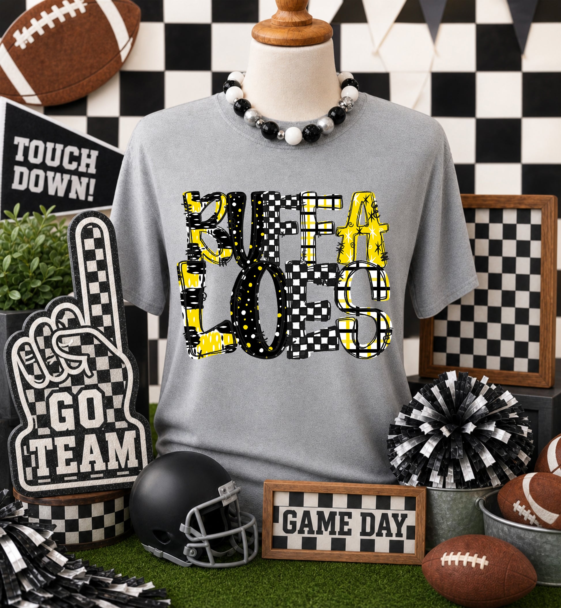 Game day yellow mascots DTF Transfer, Ready to Press Rustic Key Transfers
