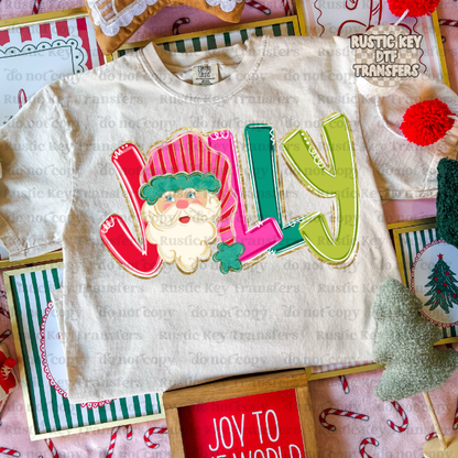 Jolly santa DTF Transfer, Ready to Press