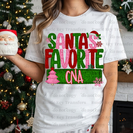 Santa's Favorite CNA DTF Transfer, Ready to Press