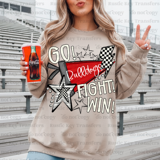 Bulldogs mascot pennant DTF TRANSFER