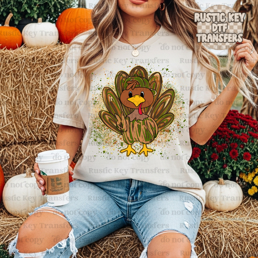 Colorful turkey DTF Transfer, Ready to Press