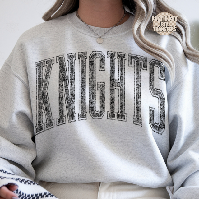 Knights vintage mascot DTF Transfer, Ready to Press