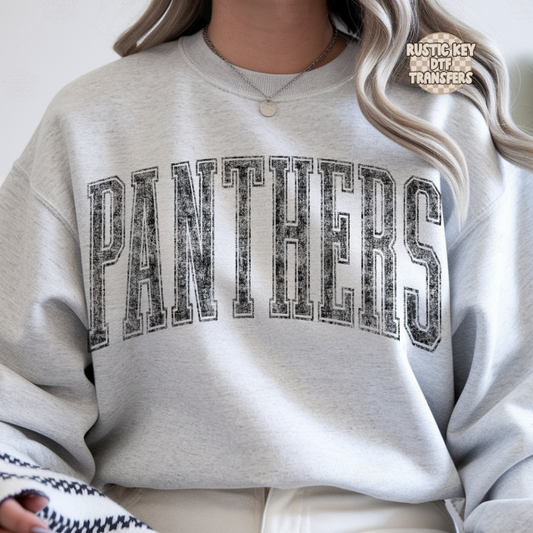 Panthers vintage mascot DTF Transfer, Ready to Press