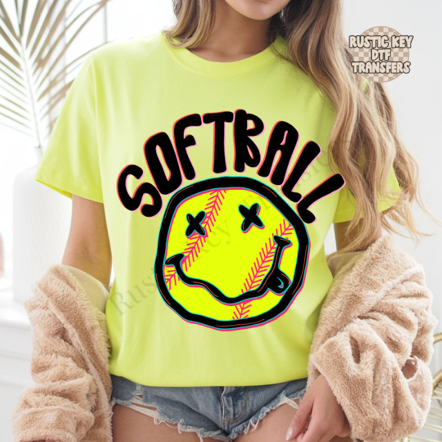 Softball DTF Transfer, Ready to Press