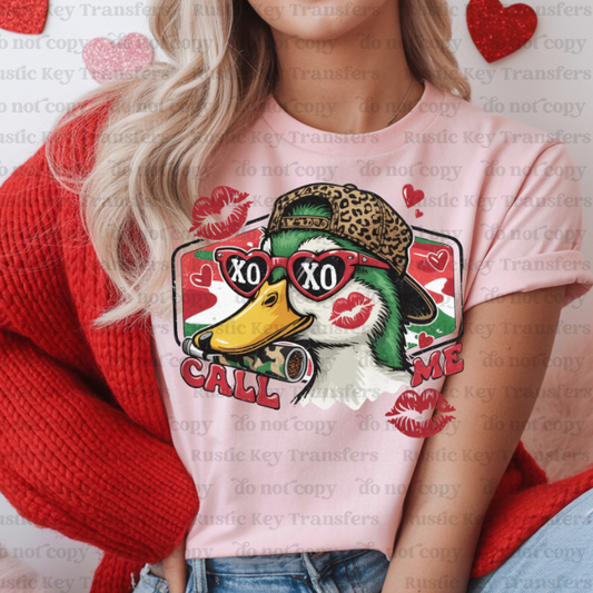 Call me duck xoxo DTF Transfer, Ready to Press