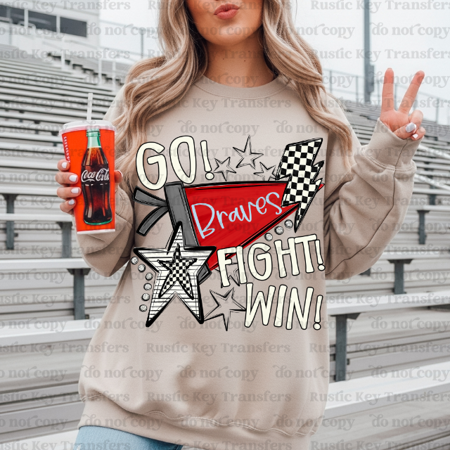 Braves mascot pennant DTF TRANSFER