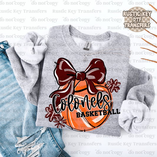 Colonels Basketball bow DTF Transfer, Ready to Press