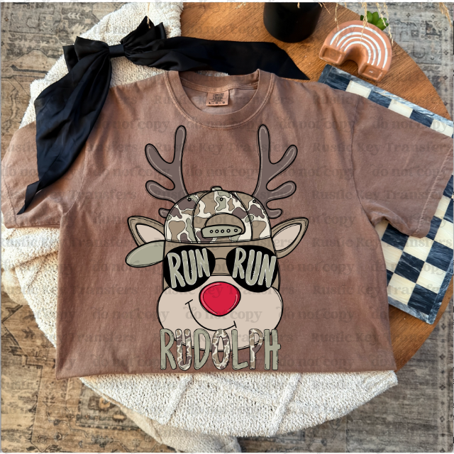 Run run Rudolph boys DTF Transfer, Ready to Press